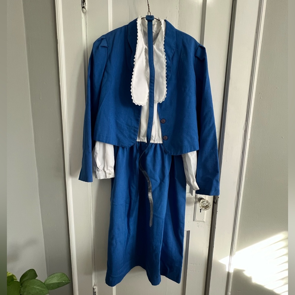 Vintage Women’s Dress 3 piece With Fabric Belt Jacket 1980s Size 14